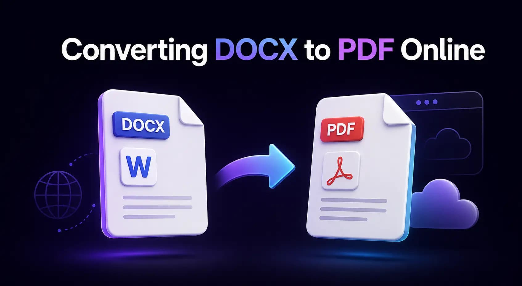 A Word document page beside the PDF page it becomes after conversion