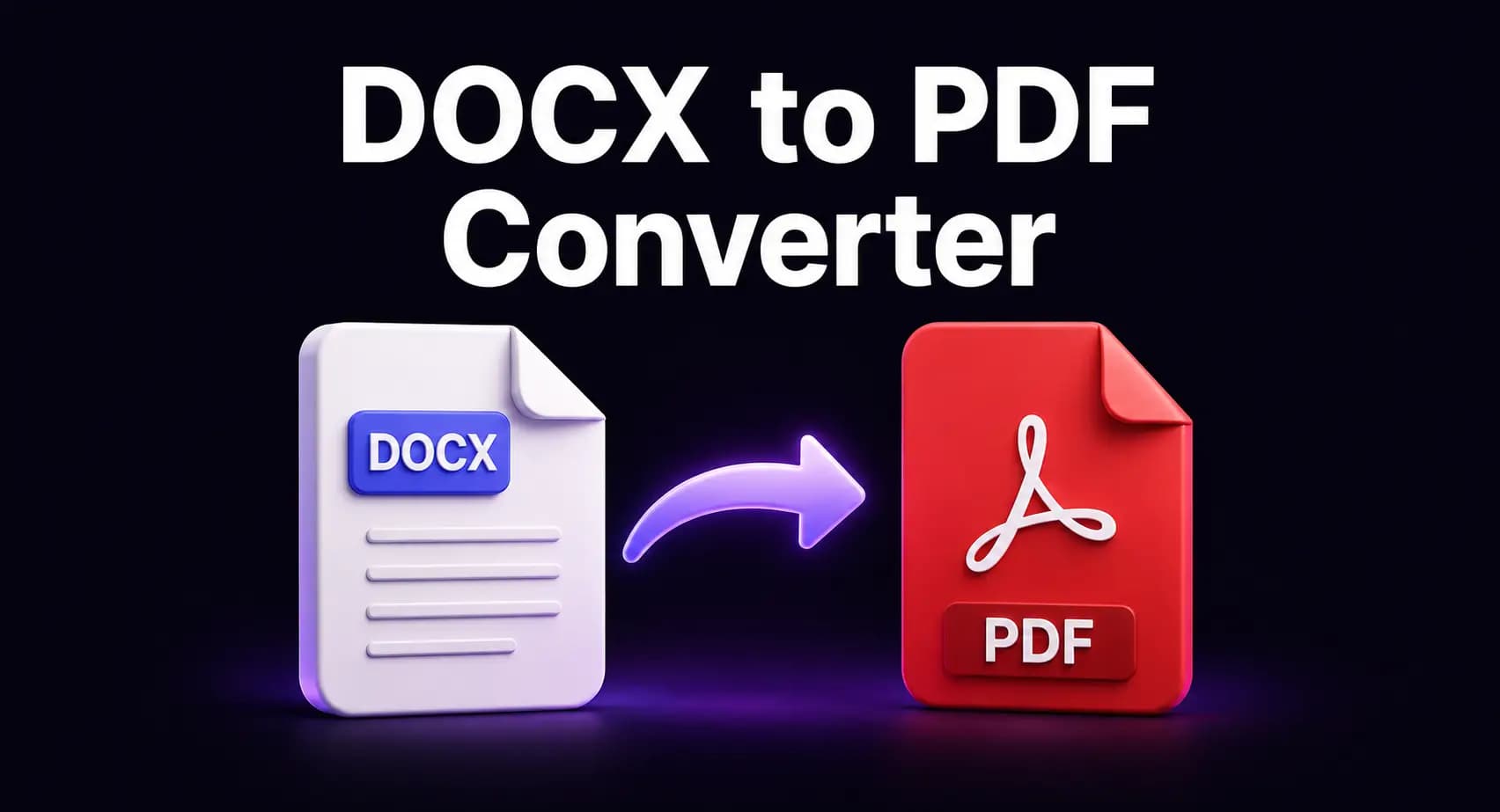 A Word DOCX document turning into a finished PDF page inside a browser panel