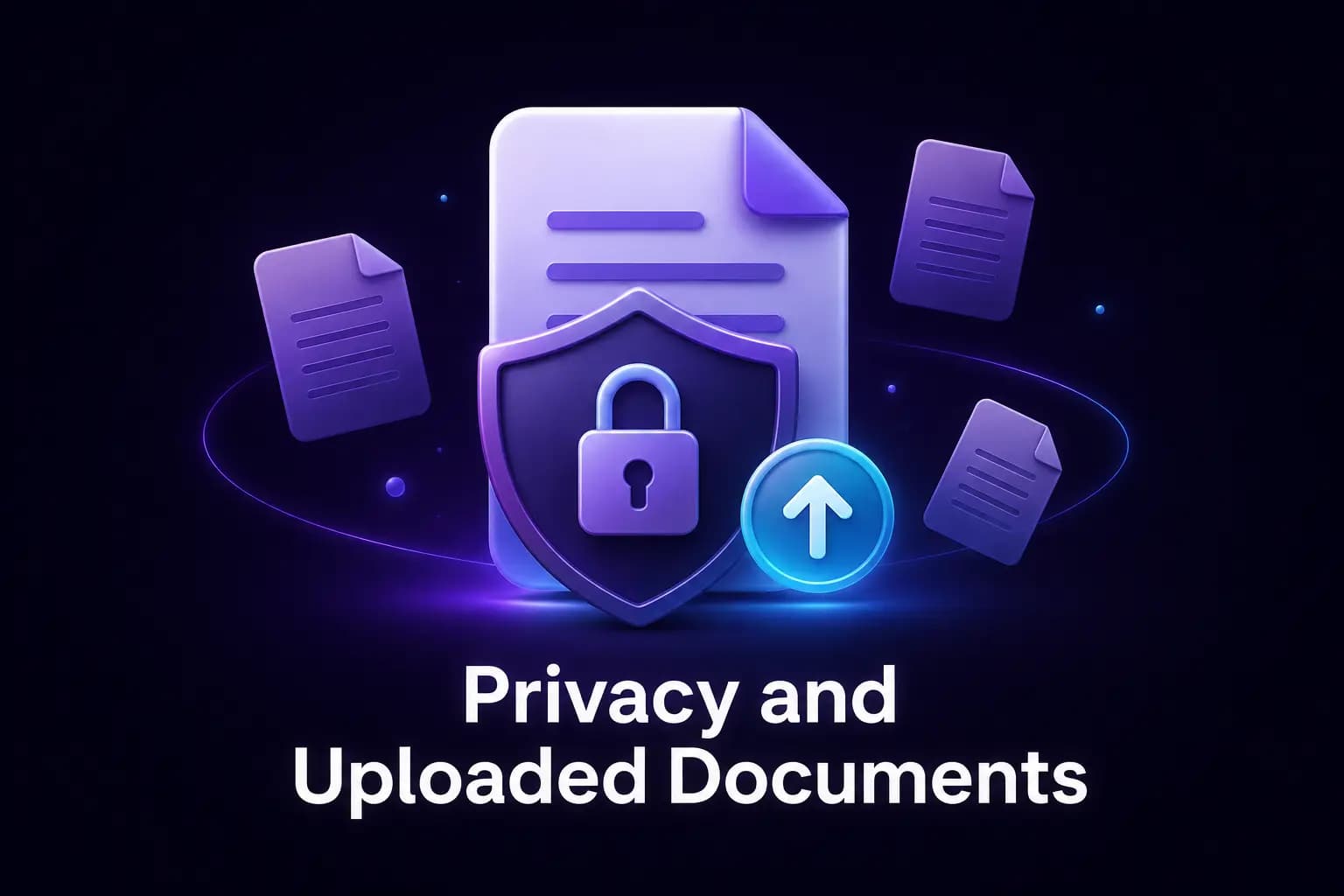 A document held behind a shield to represent careful handling of uploaded files