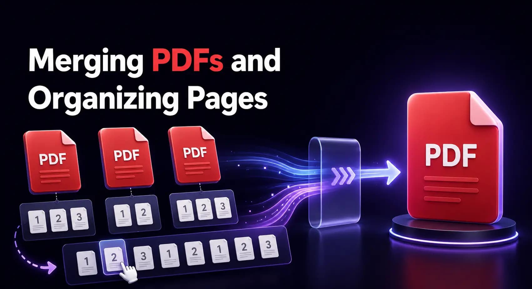 PDF pages being reordered, rotated and combined into one document